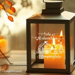 Fensterbild Weihnachten Campingliebe Weihnachtsdekoration Sticker Aufkleber 2 Farben 3 Größen