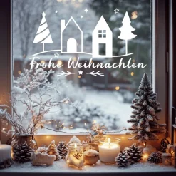 Fensterbild Weihnachtsdekoration Sticker Aufkleber 2 Farben 3 Größen auch in XXL Deko