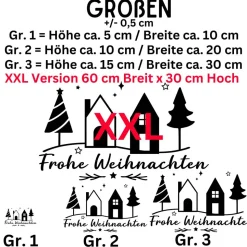 Fensterbild Weihnachtsdekoration Sticker Aufkleber 2 Farben 3 Größen auch in XXL Deko