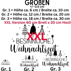 Fensterbild Weihnachtsdekoration Sticker Aufkleber 2 Farben 3 Größen auch in XXL Deko