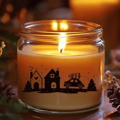 Fensterbild Weihnachtsszene Weihnachtsdekoration Sticker Aufkleber 2 Farben 3 Größen auch in XXL