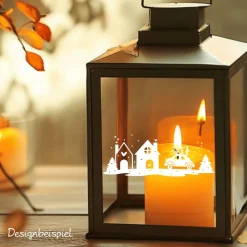 Fensterbild Weihnachtsszene Weihnachtsdekoration Sticker Aufkleber 2 Farben 3 Größen auch in XXL