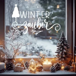 Fensterbild Winterzauber Weihnachtsdekoration Sticker Aufkleber 2 Farben 3 Größen auch in XXL Deko