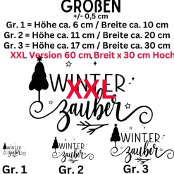 Fensterbild Winterzauber Weihnachtsdekoration Sticker Aufkleber 2 Farben 3 Größen auch in XXL Deko