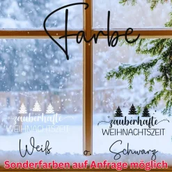 Fensterbild zauberhafte Weihnachtszeit Weihnachtsdekoration Sticker Aufkleber 2 Farben 3 Größen auch in XXL Deko