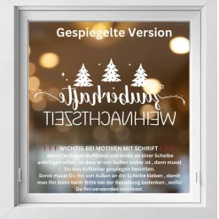 Fensterbild zauberhafte Weihnachtszeit Weihnachtsdekoration Sticker Aufkleber 2 Farben 3 Größen auch in XXL Deko