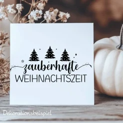 Fensterbild zauberhafte Weihnachtszeit Weihnachtsdekoration Sticker Aufkleber 2 Farben 3 Größen auch in XXL Deko