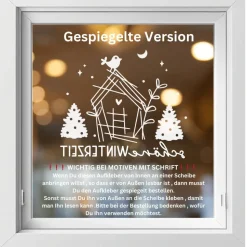 Fensterdeko Advent schöne Winterzeit Fensterbild Weihnachtsdekoration Sticker Weihnacht 2 Farben 3 Größen