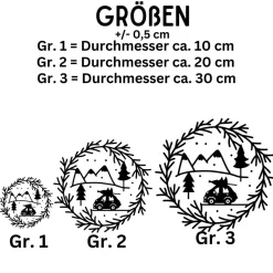 Fensterdeko Advent Weihnachten Fensterbild Weihnachtsdekoration Sticker minimalistischer Kranz 2 Farben 3 Größen