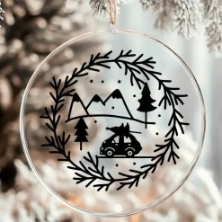 Fensterdeko Advent Weihnachten Fensterbild Weihnachtsdekoration Sticker minimalistischer Kranz 2 Farben 3 Größen