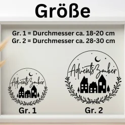 Fensterdeko Adventszauber Fensterbild Weihnachtsdekoration Sticker Kranz Advent Dekofenster 2 Farben 2 Grö&szli