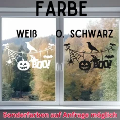 Fensterdeko Halloween Fensterbild Grusel Boo Sticker für Oktober Dekofenster Halloweenparty Fensteraufkleber Spooky Deko
