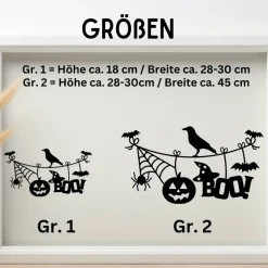 Fensterdeko Halloween Fensterbild Grusel Boo Sticker für Oktober Dekofenster Halloweenparty Fensteraufkleber Spooky Deko