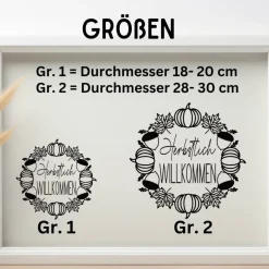 Fensterdeko Herbstlich Willkommen Fensterbild Herbstdekoration Sticker Kranz Kürbis Eicheln