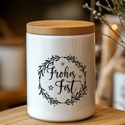 Fensterdeko Schriftzug Frohes Fest Fensterbild Weihnachtsdekoration Sticker Kranz 2 Farben 3 Größen