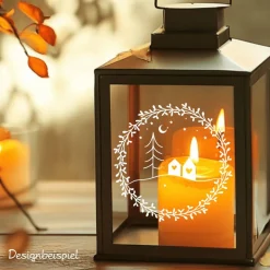 Fensterdeko skandi Stil Fensterbild Weihnachtsdekoration Sticker Kranz Advent Dekofenster 2 Farben 3 Größen