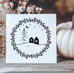 Fensterdeko skandi Stil Fensterbild Weihnachtsdekoration Sticker Kranz Advent Dekofenster 2 Farben 3 Größen