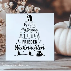 Fensterdeko WeihnachtsfriedenTannenbaum Schriftzug Fensterbild Weihnachtsdekoration 2 Farben 3 Grö&sz