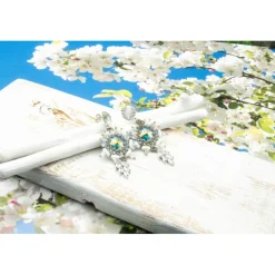 Festliche beadwork Ohrstecker handgemacht – Glasperlenschmuck Unikat als Weihnachtsgeschenk & Hochzeit