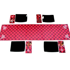 Festliche Bestecktaschen 6 Stück & Tischläufer Tannenbaum – Tischdeko Weihnachten & Winter