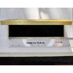 Festliche Geschenk-Verpackung 21,8x5,6x2,6cm f. Lesezeichen Schlüsselanhänger Gold Glitzer Schmuckschachtel Etui Armband