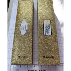 Festliche Geschenk-Verpackung 21,8x5,6x2,6cm f. Lesezeichen Schlüsselanhänger Gold Glitzer Schmuckschachtel Etui Armband