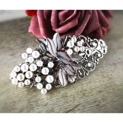 festliche Haarspange, Braut, weisse Perlen, Brautschmuck