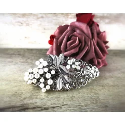 festliche Haarspange, Braut, weisse Perlen, Brautschmuck