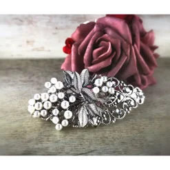 festliche Haarspange, Braut, weisse Perlen, Brautschmuck