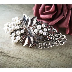 festliche Haarspange, Braut, weisse Perlen, Brautschmuck