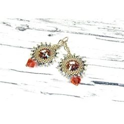 festliche silberfarbene ohrringe, brautschmuck hochzeit, weihnachten geschenk, beadwork, trend schmuck, glasperlen