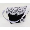 festliche Tasche , Samttasche schwarz weiß  , Spitzentasche , Unikat