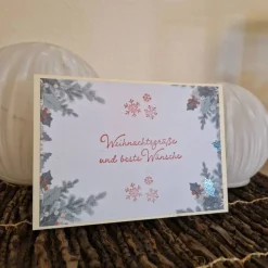 Festliche Winterkarten / Eisflocken Grußkarten / Weihnachtswünsche Karten / Besinnliche Weihnachtswünsche