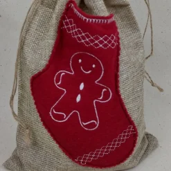 Festlicher Jute-Geschenkbeutel mit Weihnachtsmotiv – nachhaltig & wiederverwendbar (20cm x 30cm) - Geschenkve