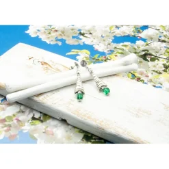 Festlicher Ohrschmuck, Ohrstecker grün, Ohrringe, Tannenbaum, Geschenkidee, Weihnachten, handgemacht Unikat