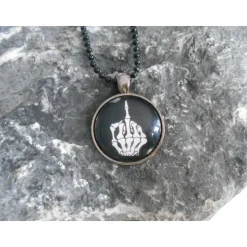 Fick Dich, Fuck You, Statement Cabochon Kugelkette oder  Lederkette