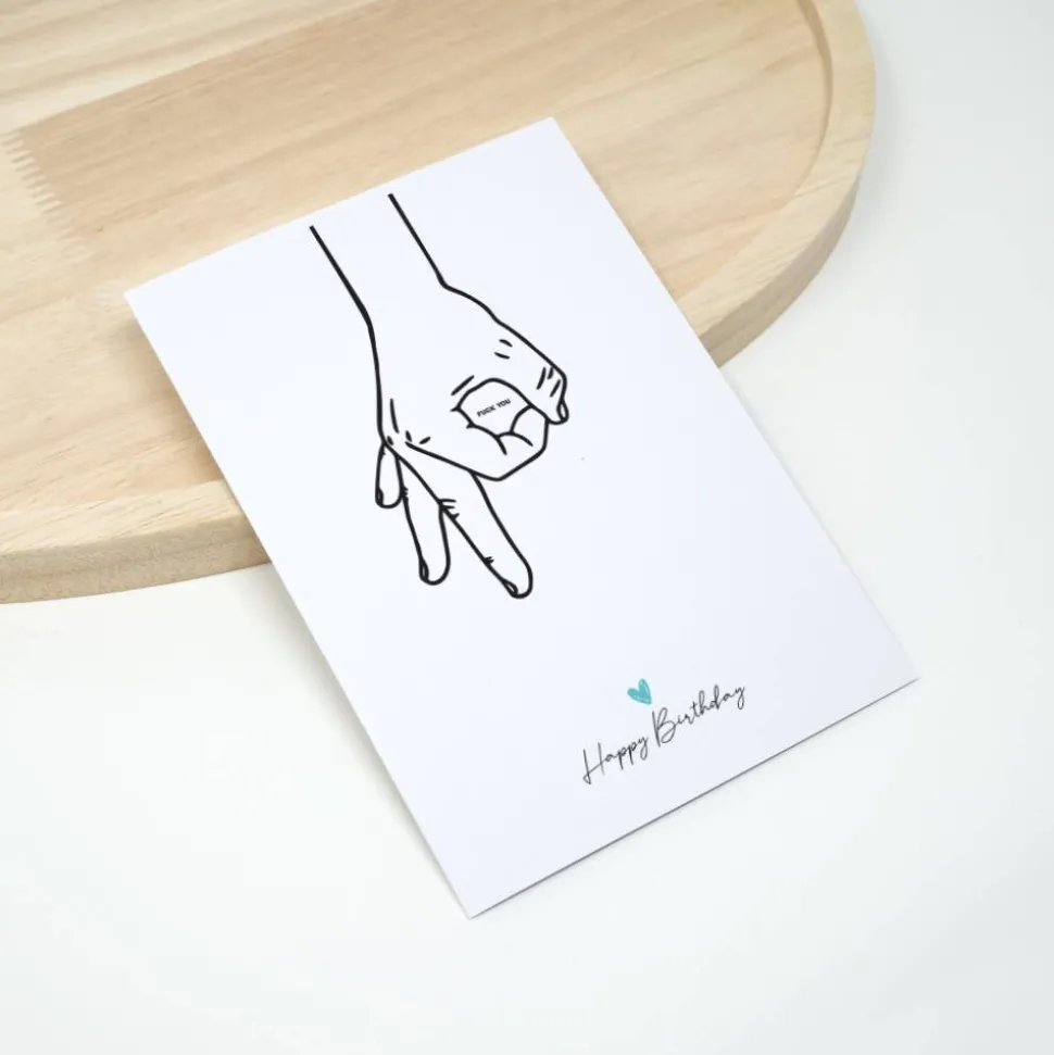 Fiese Geburtstagssprüche Fck you | Fiese Geburtstagskarte  Schwarzer Humor Geburtstagskarte