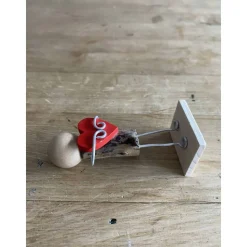 Figur mit Herz, Geschenk für liebe Freunde, kleines Mitbringsel, Holzfiguren