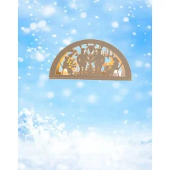 Filigraner 3D-gedruckter Lichterbogen (Schwibbogen) | Bergleute & Engel Motiv | PLA Weihnachtsdeko | 22x11 cm LED Tischl