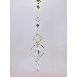 Filigraner Sonnenfänger Blume aus Messing, Suncatcher mit Glaskristallen, elegantes Geschenk