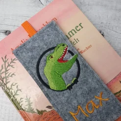 Filz Lesezeichen Dino T-Rex, Einschulungsgeschenk