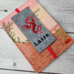 Filz Lesezeichen Drache, Einschulungsgeschenk