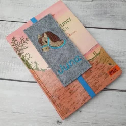 Filz Lesezeichen Pferd braun, Einschulungsgeschenk