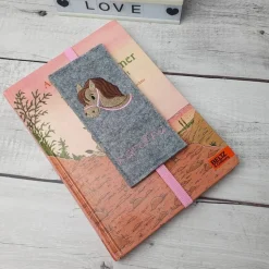 Filz Lesezeichen Pferd braun, Einschulungsgeschenk