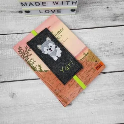 Filz Lesezeichen Wolf/Husky, Einschulungsgeschenk