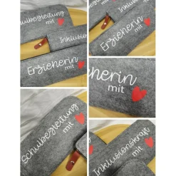 Filz Mäppchen personalisiert – Geschenk für Inklusion, Erzieher & Schule