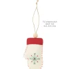 Filzanhänger Handschuh Weiß-Rot - Winterlicher Dekoanhänger für Geschenke und Weihnachtsbaum