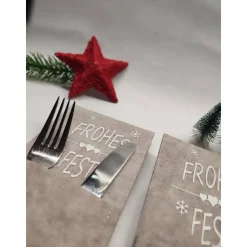 Filz-Bestecktasche – Weihnachtliche Tischdekoration