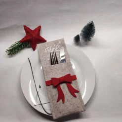Filz-Bestecktasche – Weihnachtliche Tischdekoration
