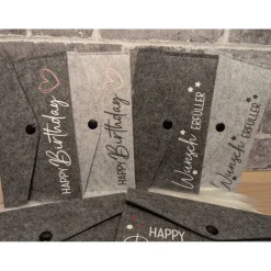Filz-Geldgeschenk Umschlag – stilvolle Geschenkverpackung für Geld & Gutscheine – personalisierbar
